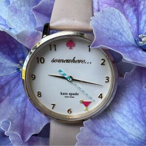 ♠️Kate Spade Metro 5 O'clock Somewhere Watch Beige & Goldtone